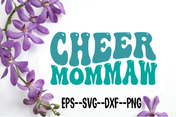 Cheer MomMaw Football Retro Wavy Svg: Graphics for Crafts