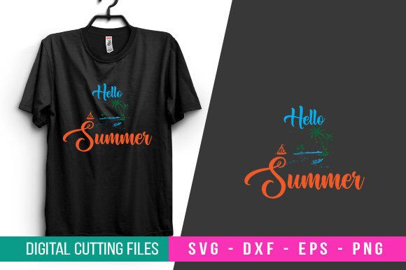 Hello Summer T-shirt Design SVG Graphics