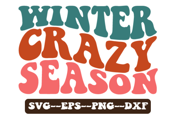 Winter Crazy Season Retro Wavy Svg Graphics